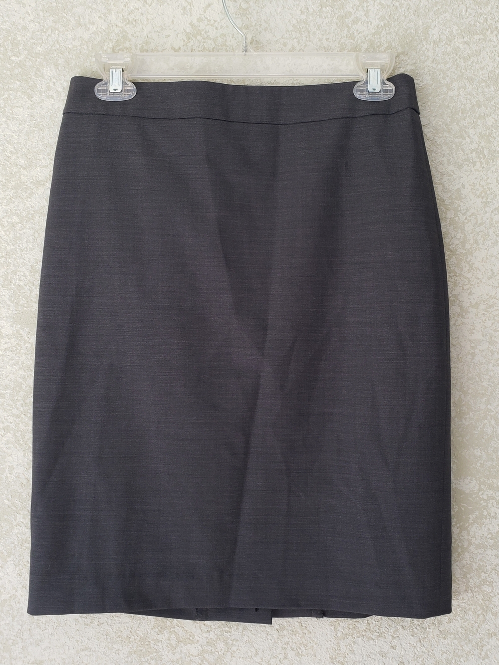 Ann Taylor Charcoal Pencil Skirt Size 4  Back Slip Buttons Career